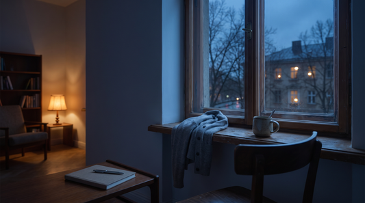 Stille Wohnung am Sonntagabend in der Dämmerung – Sonntagabend-Unruhe