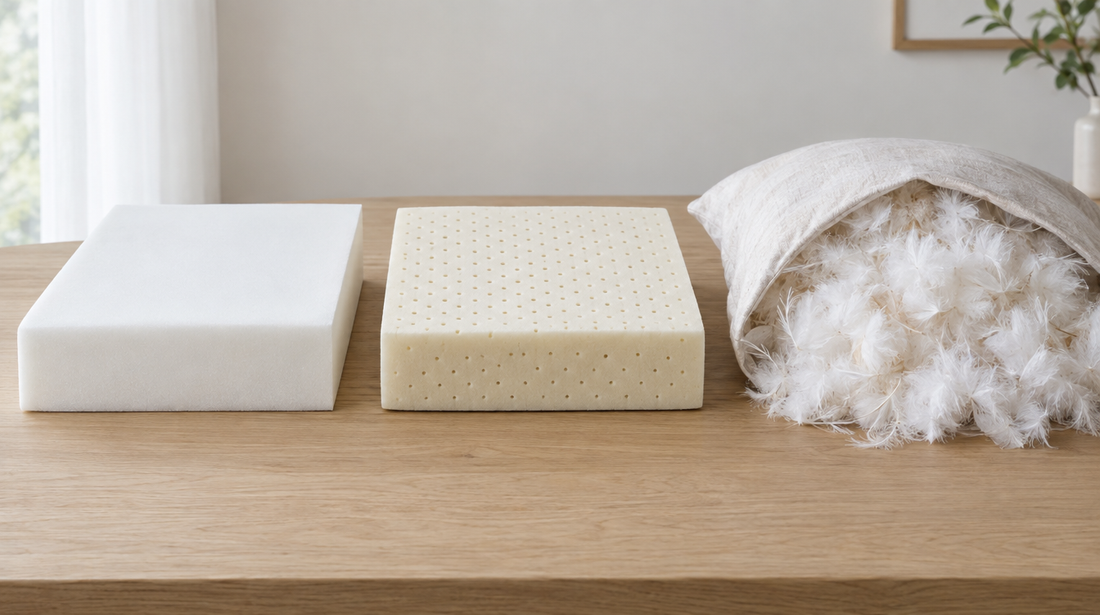 Memory Foam, Latex und Daunen im Vergleich