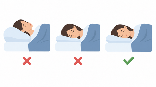 Illustration: Kissen zu hoch, zu flach und richtig