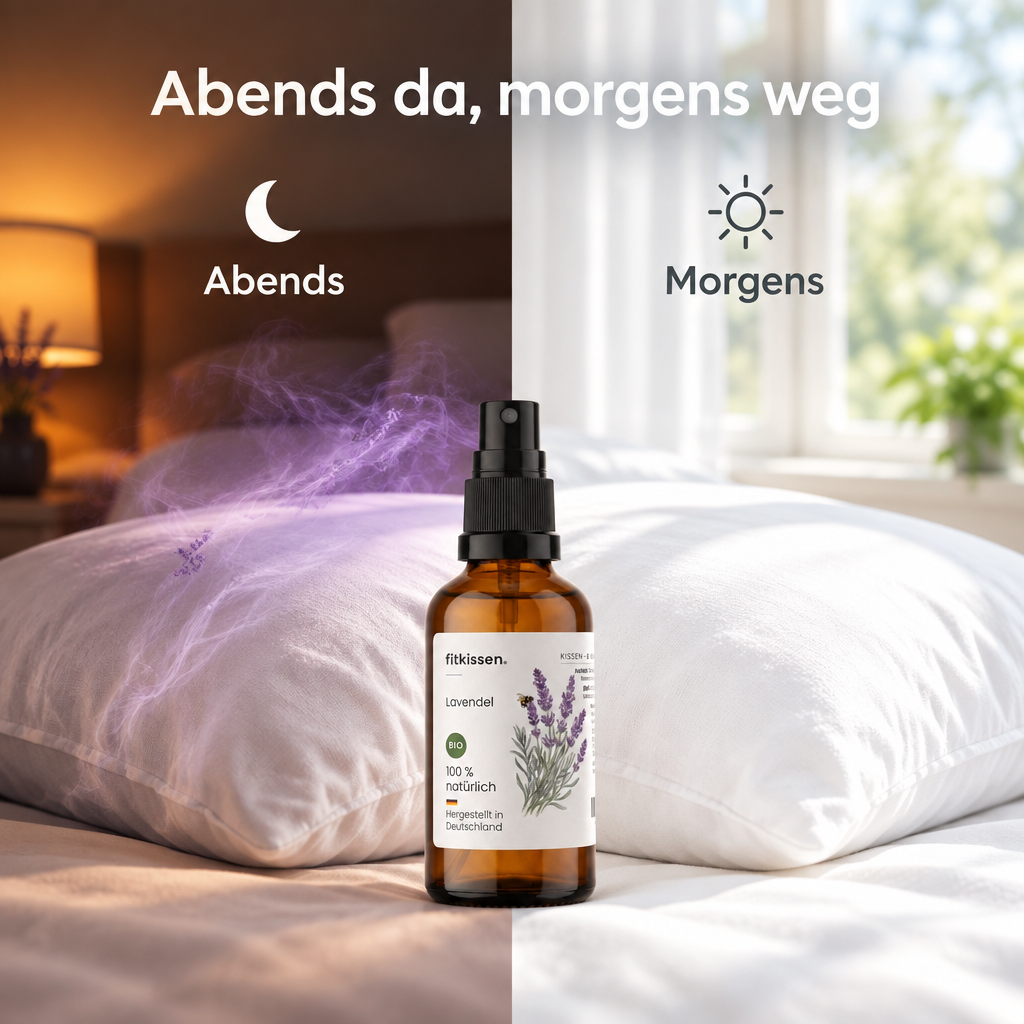 Abends da, morgens weg: Der Lavendelduft liegt abends auf dem Kissen und ist am Morgen verflogen
